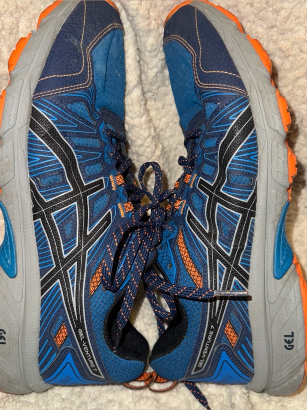 Asics Gel Venture 7 Shoes Mens Size 10.5  Extra Wide Black Sneakers 1011A561